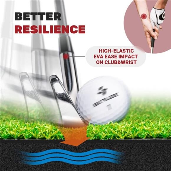 Foldable Heavy-Duty Golf Hitting Mat, Practice Mat with 10mm EVA Rubber Backing - Picture 5 of 7